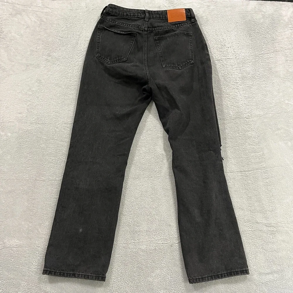 Princess Polly Jeans‎ Womens 8 Distressed Straight High Rise Y2K Grunge Black